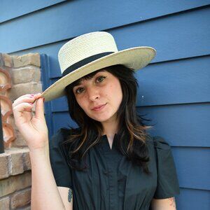 Tula Boater Straw Hat with Black Band